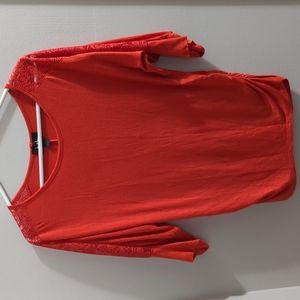 ELABORATE, SLEEK! Women's By & By Laced Half Sleeved Top, Size L